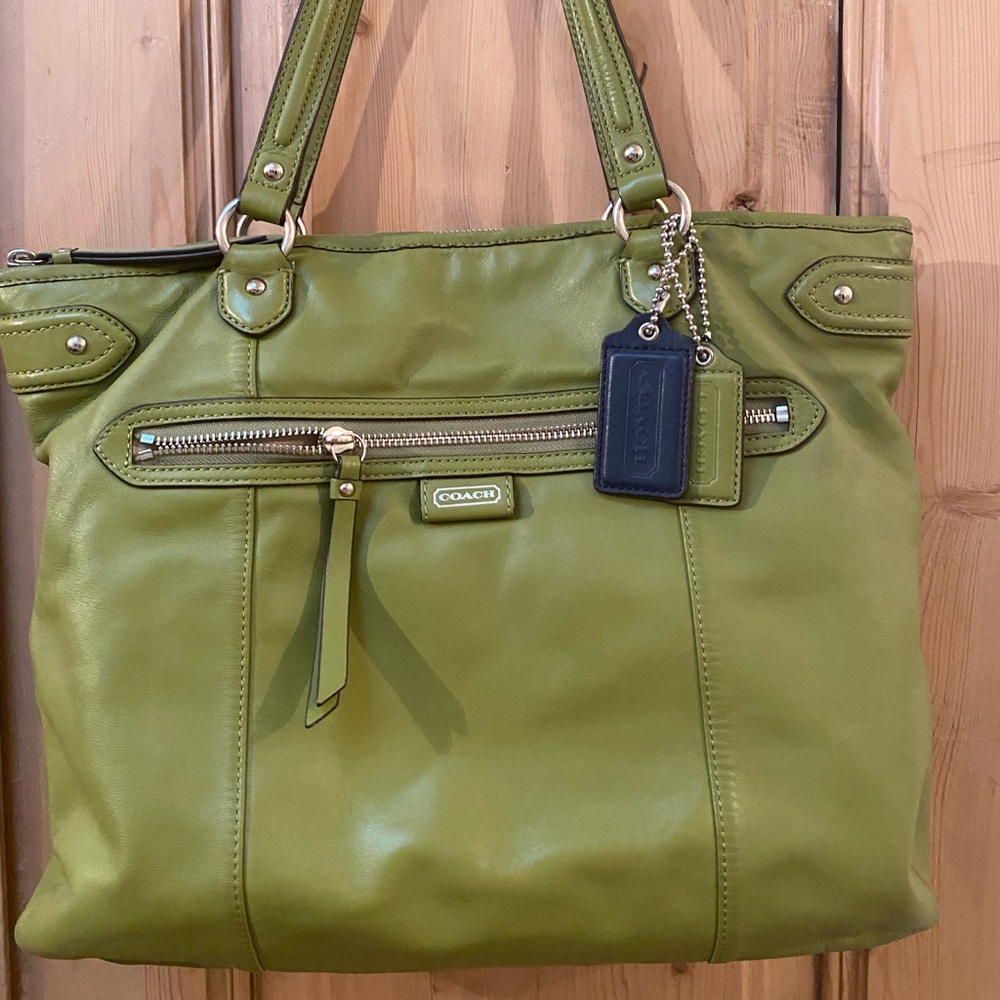 Coach purse- beautiful green, very soft leather-shoulder bag